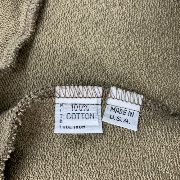 PLANET Lauren G Olive Green Cropped Pullover Cotton French Terry Top One Size - Picture 13 of 16